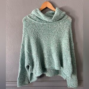 Free People | boucle | wide neck | boxy fit | crop | oversized | sweater | xs